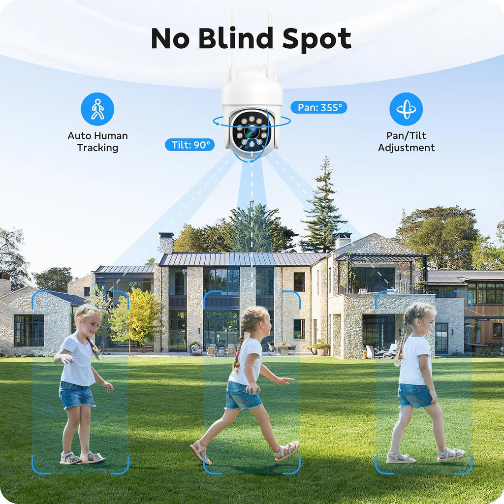 CAMCAMP 16 channel Security Camera System Wireless Cameras for home Security, 360° Auto Tracking, Pan & Tilt App Control, Two-Way Audio, 3 Night Vision, 4K NVR w/ 500GB, CCTV Surveillance Kit(16, CAM)
