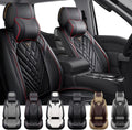 Dodge Ram Truck Seat Covers Custom for 2002-2026 1500 2002-2026 2500/3500 Crew Double Mega Quad Cab Bighorn Laramie Tradesman Classic Front Seat Covers Protectors(Luxury 2 Seats/Black Red)
