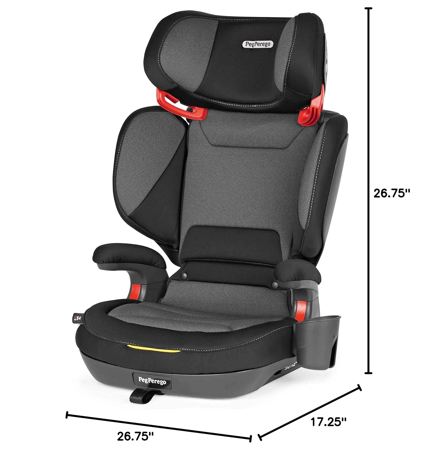 Peg Perego Viaggio Shuttle Plus 120 - Booster Car Seat - for Children from 40 to 120 lbs - Made in Italy - Crystal Black (Black)