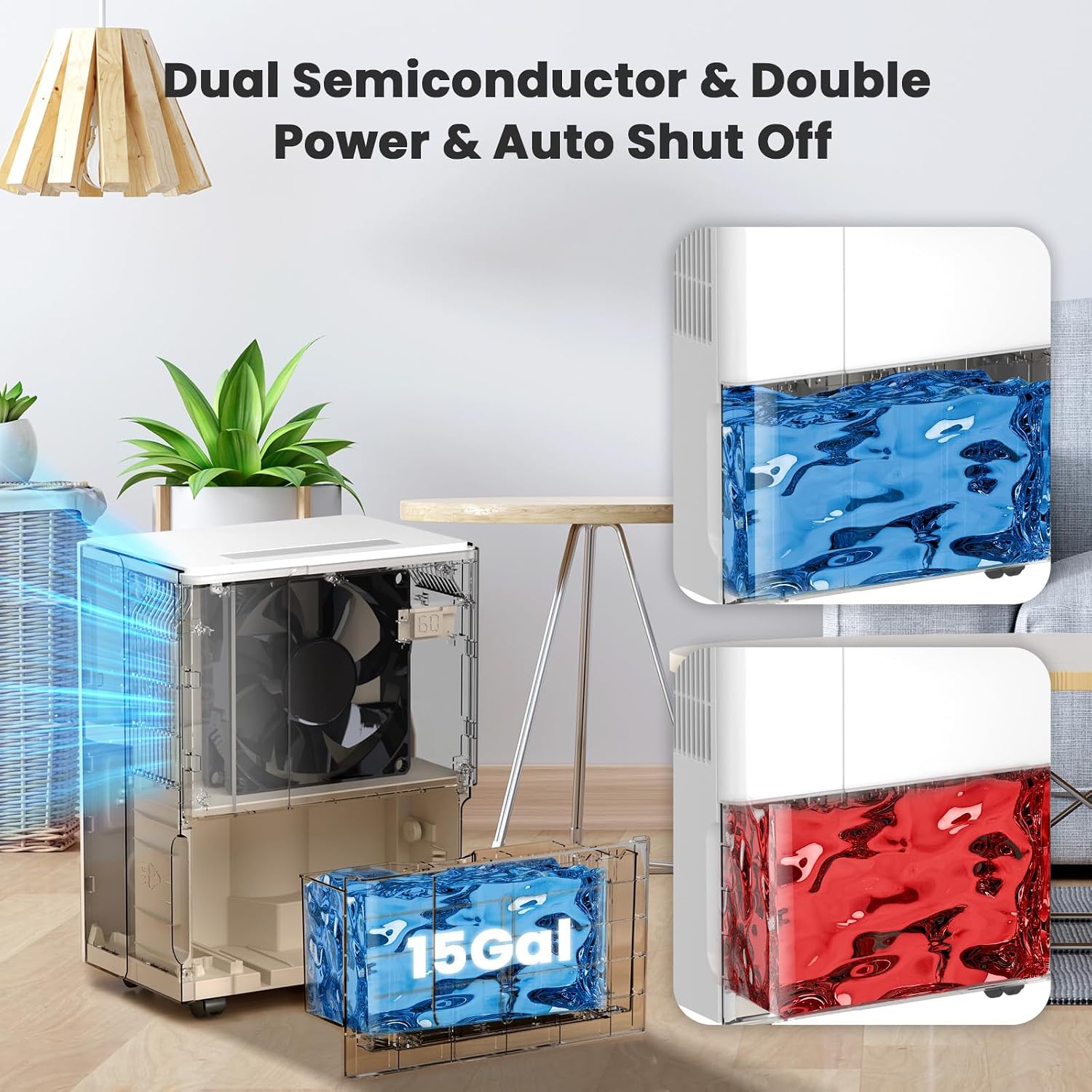 Electactic Max 50 Pint Dehumidifier for Home,2,300 Sq.Ft with Auto Shut Off, 4.8L(1.2 Gal) Water Tank, 30-80% Humidity Control, 115V/60Hz, Ideal for Basement Bedroom Bathroom