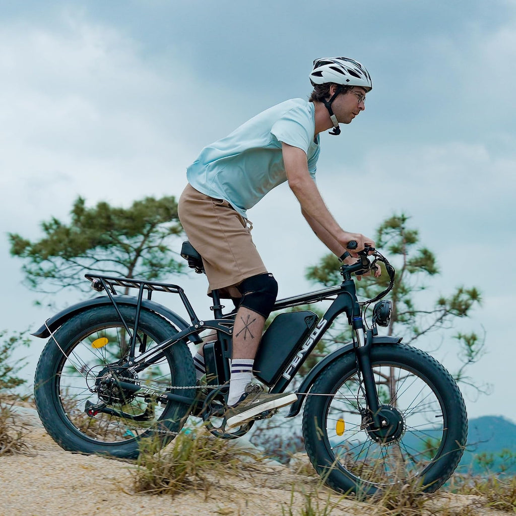 5000W Electric Bike for Adults, 45MPH Dual Motor Ebike 52V 23AH 1196WH E Bike 100 Miles Long Range Bicycle Full Suspension 26' Fat Tire Off Road for Men Dual Hydraulic Disc Brake Ebike