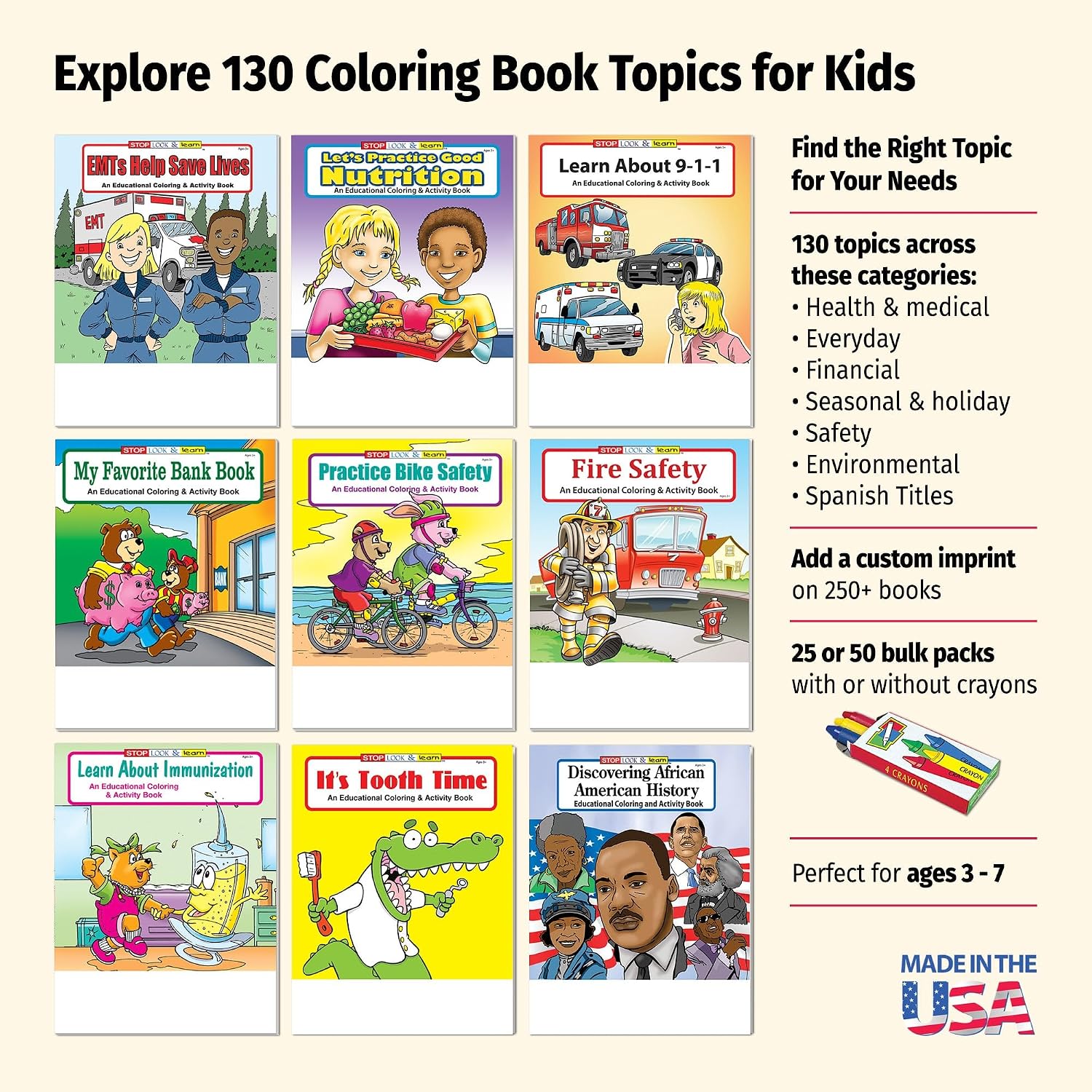ZOCO – Seat Belt Safety – Custom Promotional Coloring Books (250 Bulk Pack, with Crayons) – Games, Puzzles, Activities to Teach Kids to Buckle Up