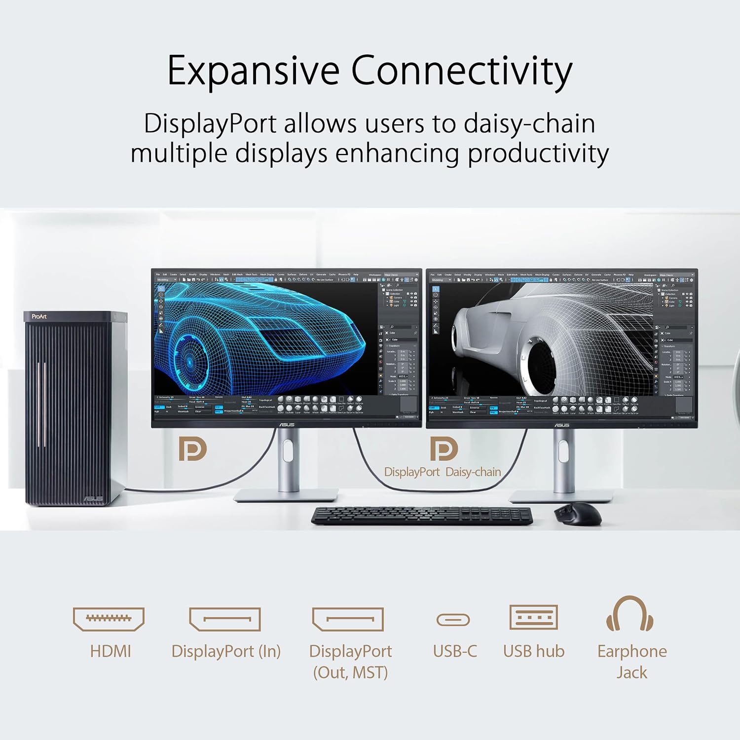 ASUS ProArt Display 27' 1440P Professional Monitor (PA278CFRV) - IPS, QHD (2560 x 1440), Pre-Calibrated, 95% DCI-P3, Daisy-chain, 100Hz, LuxPixel AGLR, Calman Verified, USB-C 96W, HDR400, 3yr warranty