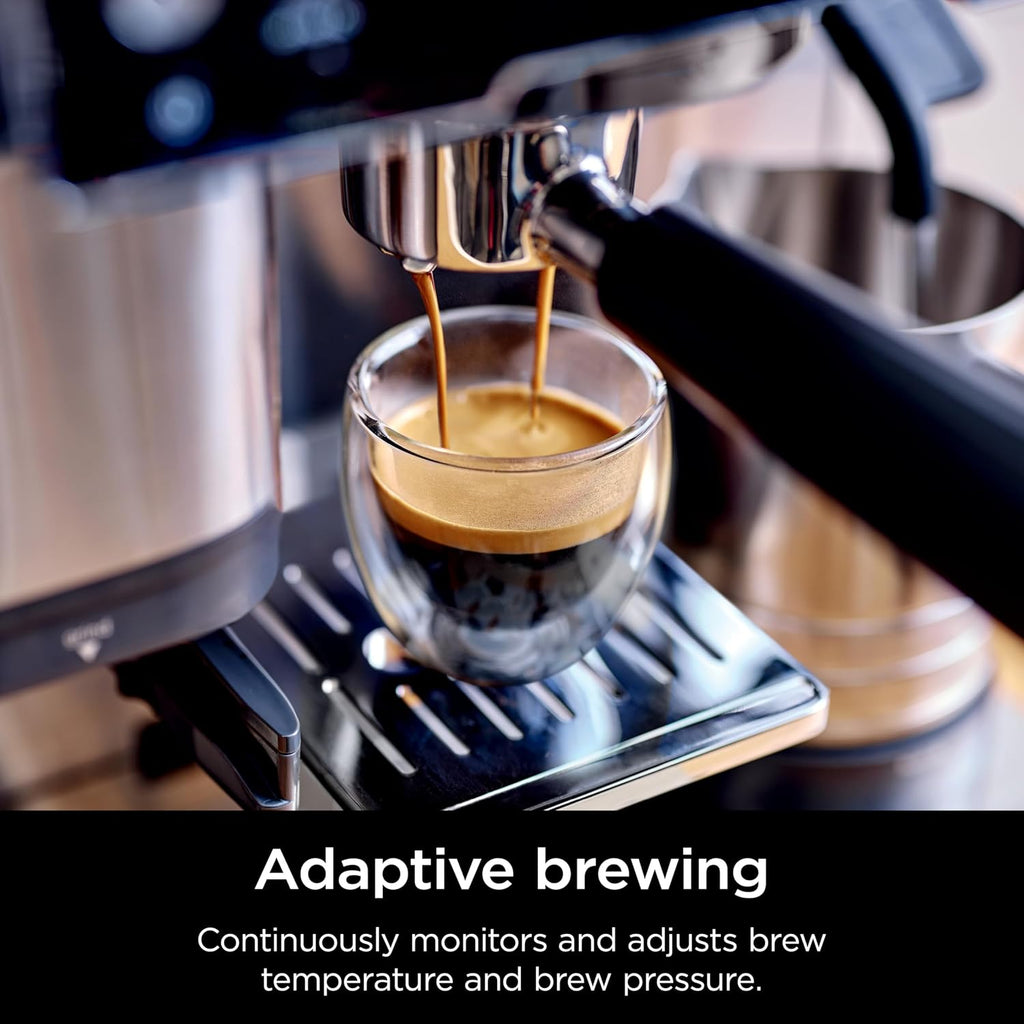 Ninja Luxe Café Essential Series, Espresso Machine and Drip Coffee Maker, Integrated Grinder, Assisted Tamper, Hands-Free Frother, for Cappuccinos and Lattes, Dairy or Non-Dairy. ES501C