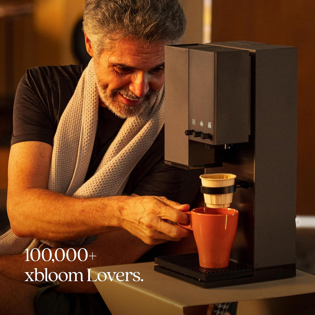 xBloom Studio Coffee Machine – Drip Coffee Maker with Built-in Grinder and Scale, 3 Automation Levels, App Connected Pour Over Coffee Maker for Specialty Coffee Lovers, Sage Green x Gold