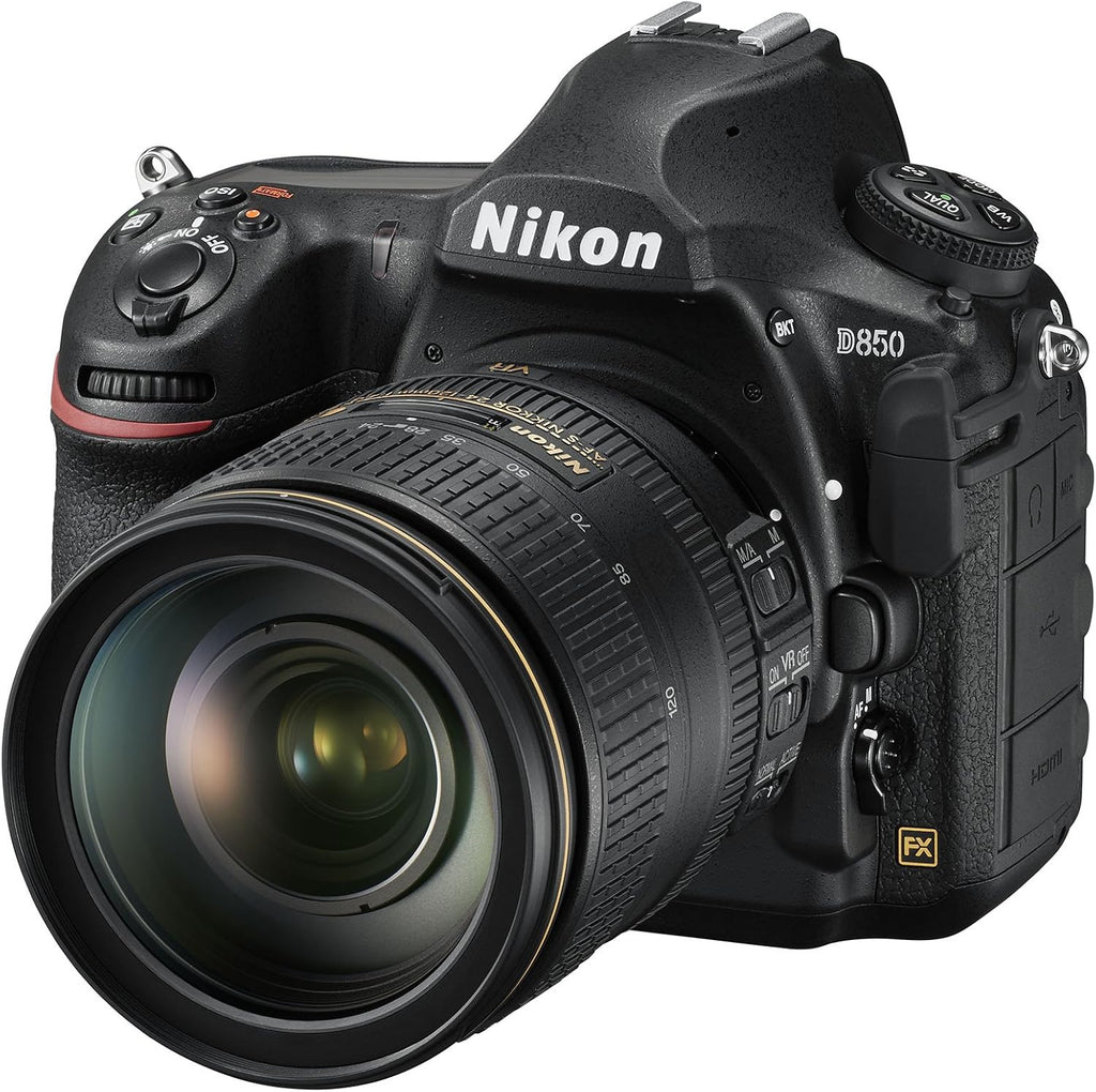 Nikon D850 45.7MP DSLR Digital 4K Video Camera with AF-S NIKKOR 24-120mm f/4G ED VR Lens with Wi-Fi - (Black) - (International Version)