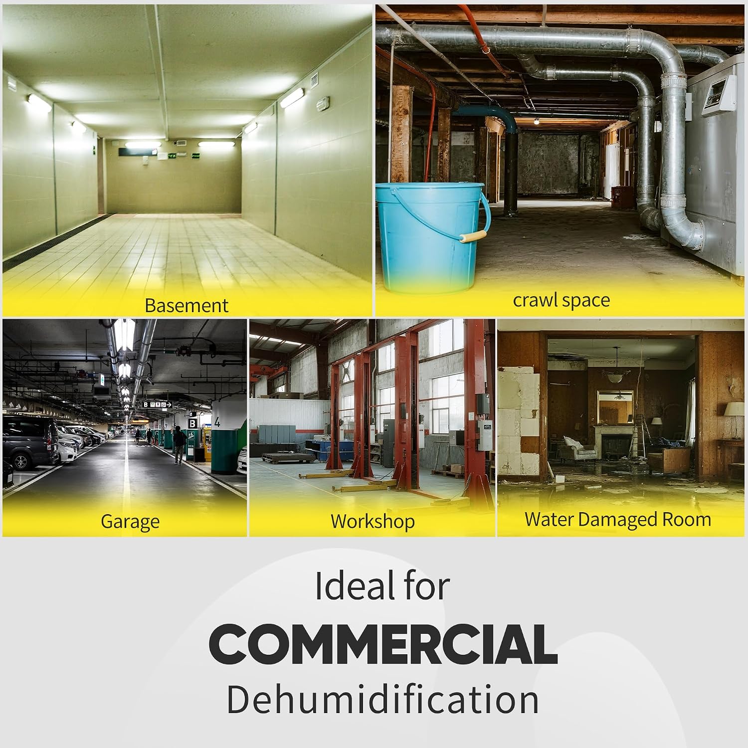 190Pints High Efficiency Commercial Dehumidifier for Basements-6000 Sq.Ft. Industrial Grade Dehumidifiers with Pump & Drain Hose for Crawl Spaces Water Damage Restoration-Auto Defrost, Memory Starting