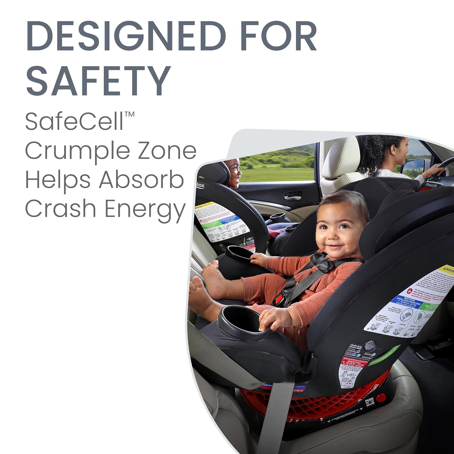 Britax One4Life All-in-One Car Seat, 10 Years of Use from 5 to 120 Pounds, Converts from Rear-Facing Infant Car Seat to Forward-Facing Booster Seat, Machine-Washable Fabric, Graphite Onyx