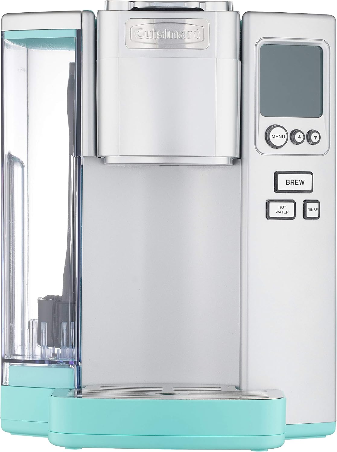 Cuisinart Coffee Maker, Single Serve 72-Ounce Reservoir Coffee Machine, Programmable Brewing & Hot Water Dispenser, Stainless Steel, Robins Egg Blue
