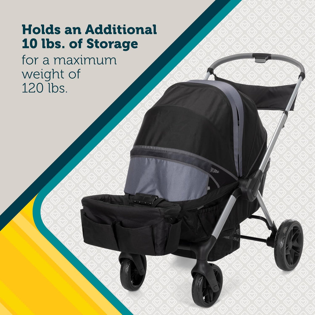 Safety 1st Summit Wagon Stroller fits 2 Kids with Removable Child Tray and 2 Cup Holders, High Street and onBoard 35 LT Adjustable Infant Car Seat Base