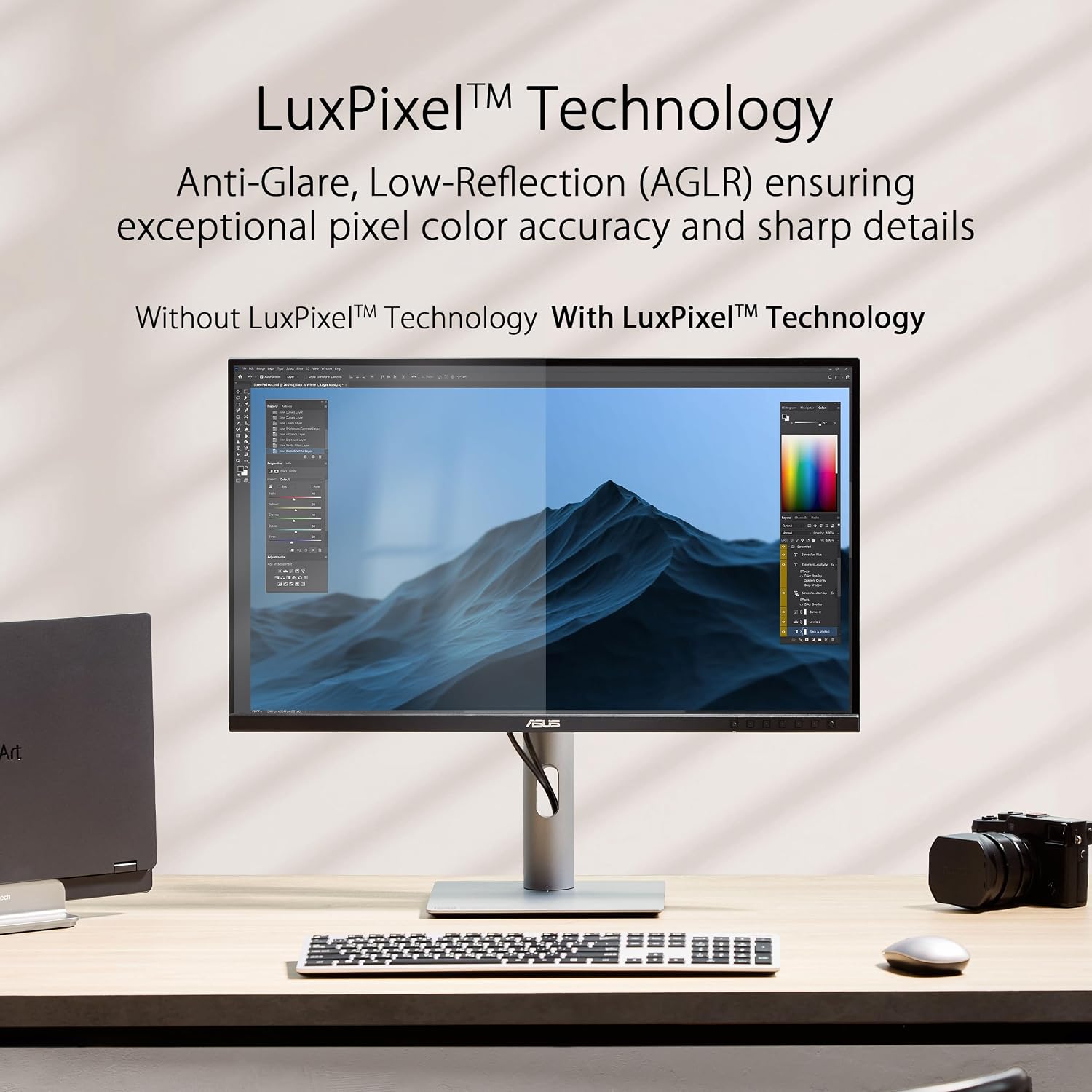 ASUS ProArt Display 27' 1440P Professional Monitor (PA278CFRV) - IPS, QHD (2560 x 1440), Pre-Calibrated, 95% DCI-P3, Daisy-chain, 100Hz, LuxPixel AGLR, Calman Verified, USB-C 96W, HDR400, 3yr warranty