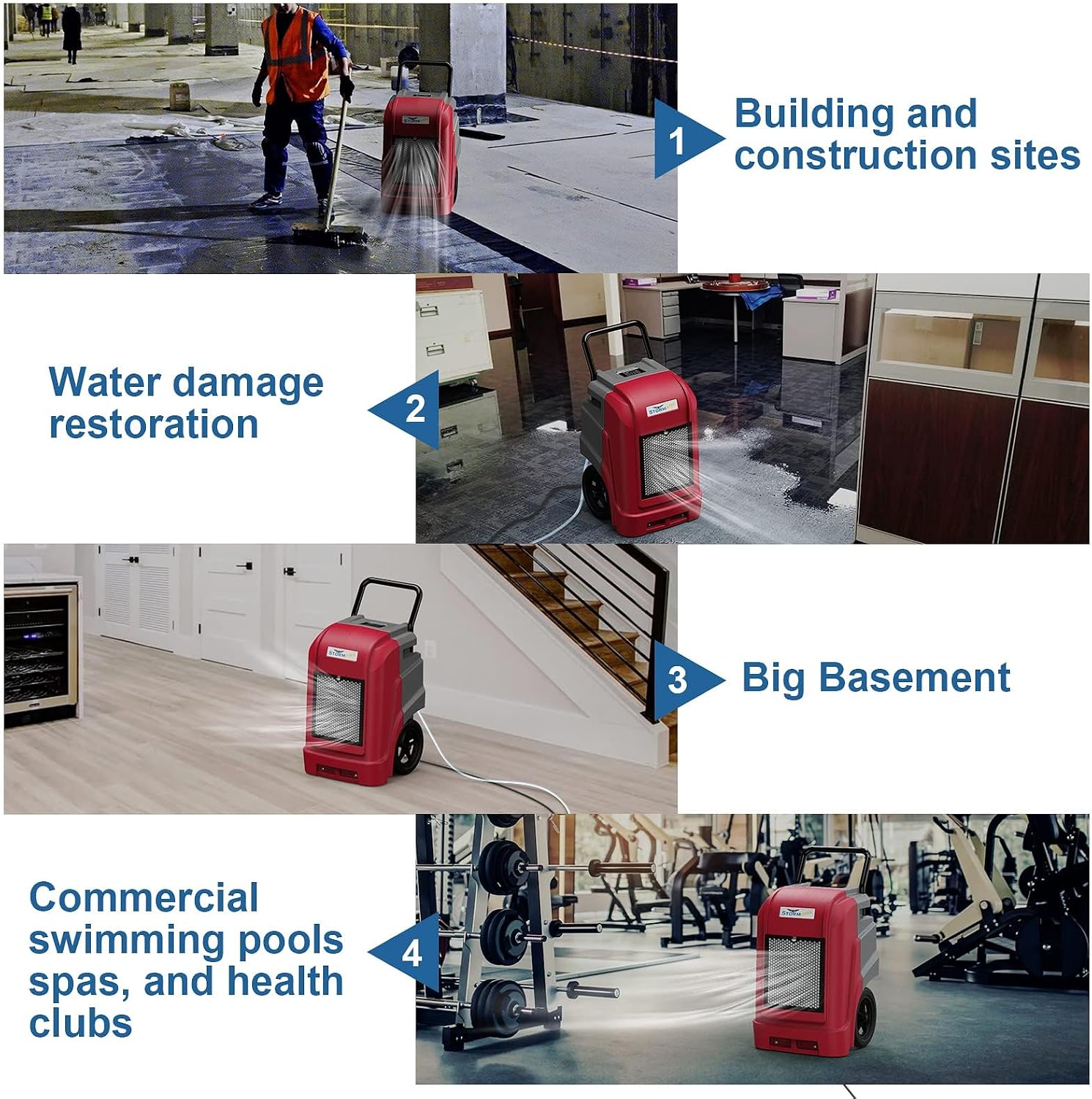 ALORAIR 190 PPD LGR Commercial Dehumidifier with Pump & Drain Hose, Smart APP Control up to 2,600 Sq.Ft Industrial Dehu for Home, Water Damage Restore, Basements, Job Sites, 5 Years Limited Warranty