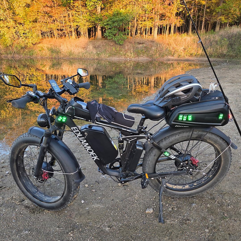 Peak-9000W-Dual-Motor-Electric-Bike for Adults, 52V 34AH Battery Up To 105 Miles, 42-46M PH Fast-Dual-Motor-Ebike,24'*4' Full-Suspension-Women-Men-Fat-Tire-Electric-Bicycle for Mountain Snow Off-Road