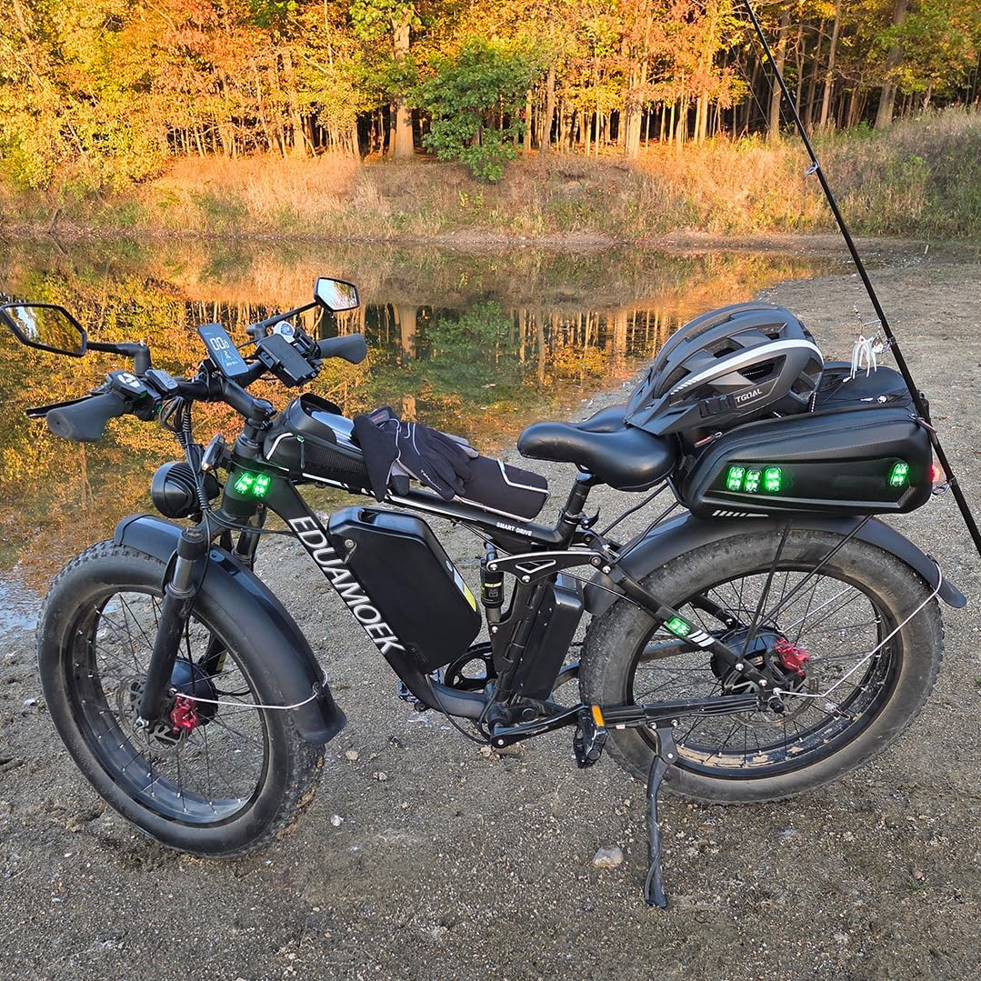 Peak-9000W-Dual-Motor-Electric-Bike for Adults, 52V 34AH Battery Up To 105 Miles, 42-46M PH Fast-Dual-Motor-Ebike,24'*4' Full-Suspension-Women-Men-Fat-Tire-Electric-Bicycle for Mountain Snow Off-Road