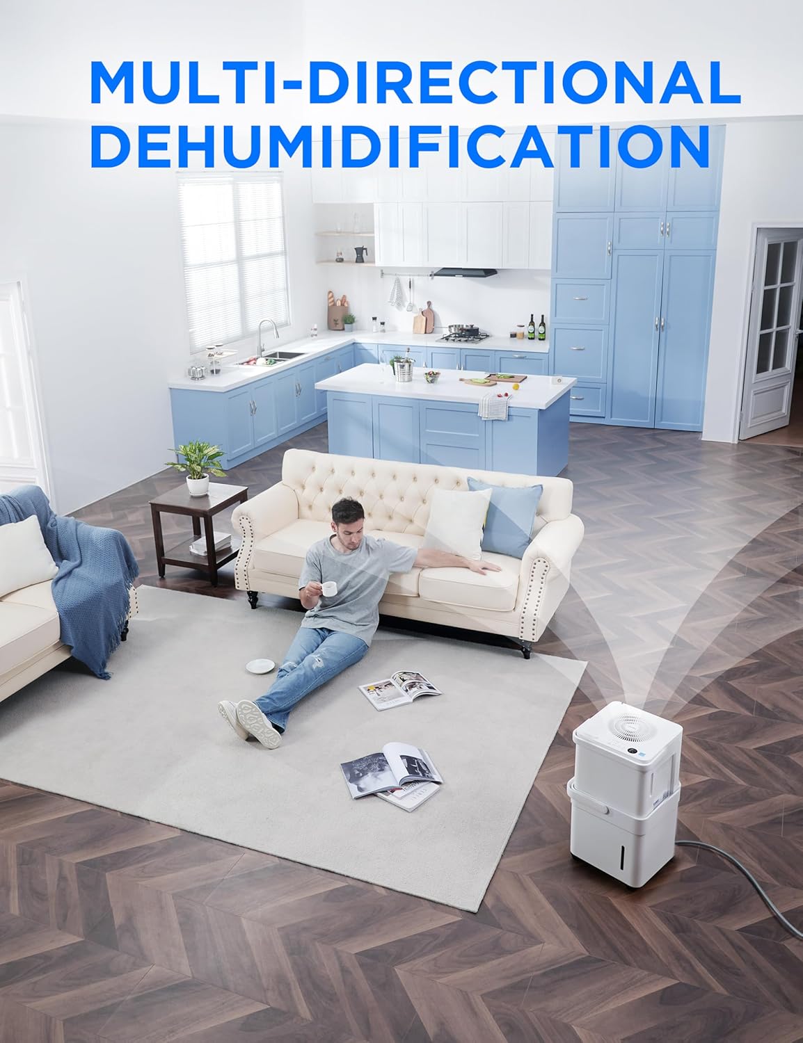Midea Cube 35 Pint Dehumidifier for Basement and Rooms at Home for up to 3,500 Sq. Ft., Smart Control, Compatible with Alexa (White), Drain Hose Included
