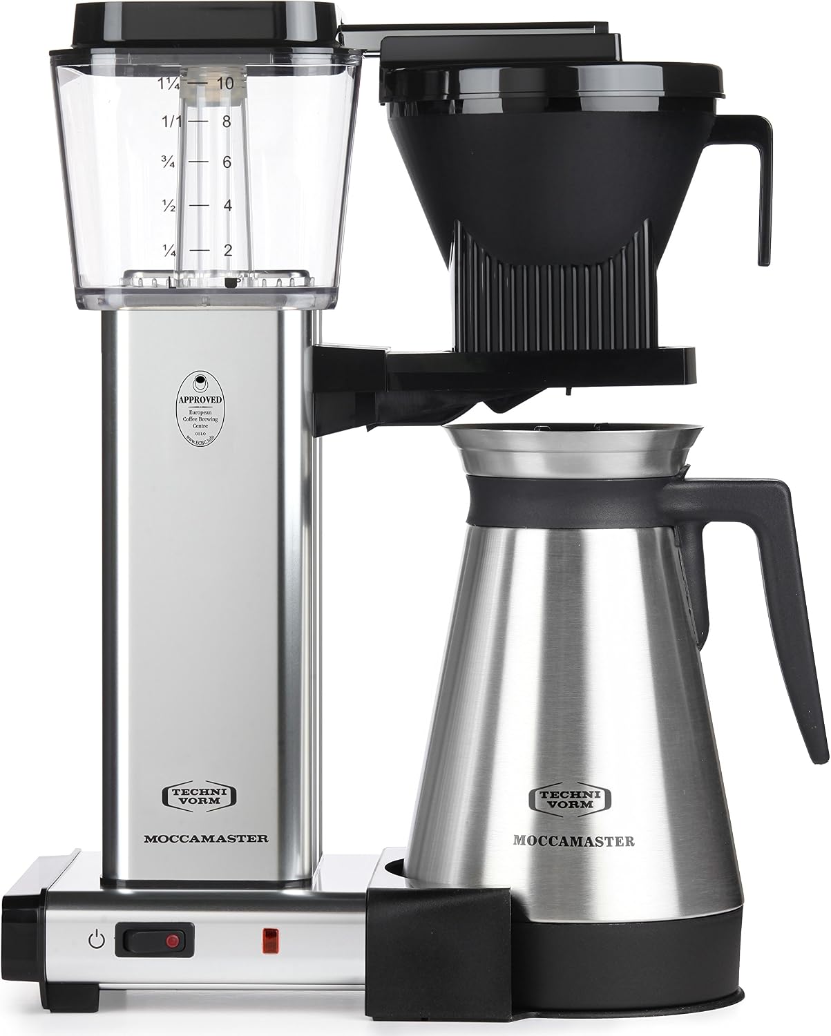 Technivorm Moccamaster 79312 KBGT Coffee Brewer, 40 oz, Polished Silver & #4 White Paper Filters, 100-count per box