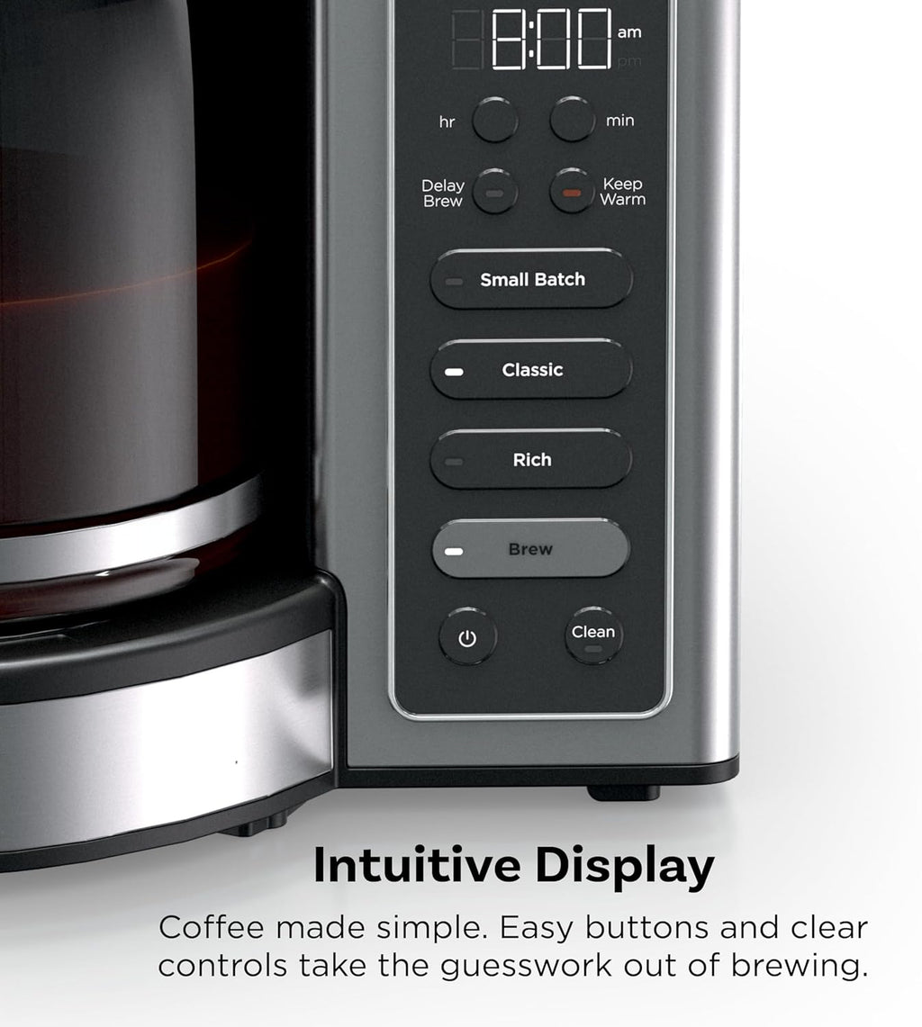 Ninja Fresh Brew™ Drip Coffee Maker | Programmable 14Cup Glass Carafe, Brew Classic & Rich, 70oz Removable Water Reservoir | Small Batch, Delay Brew, Adjustable Warming Plate | Stainless Steel | CE451