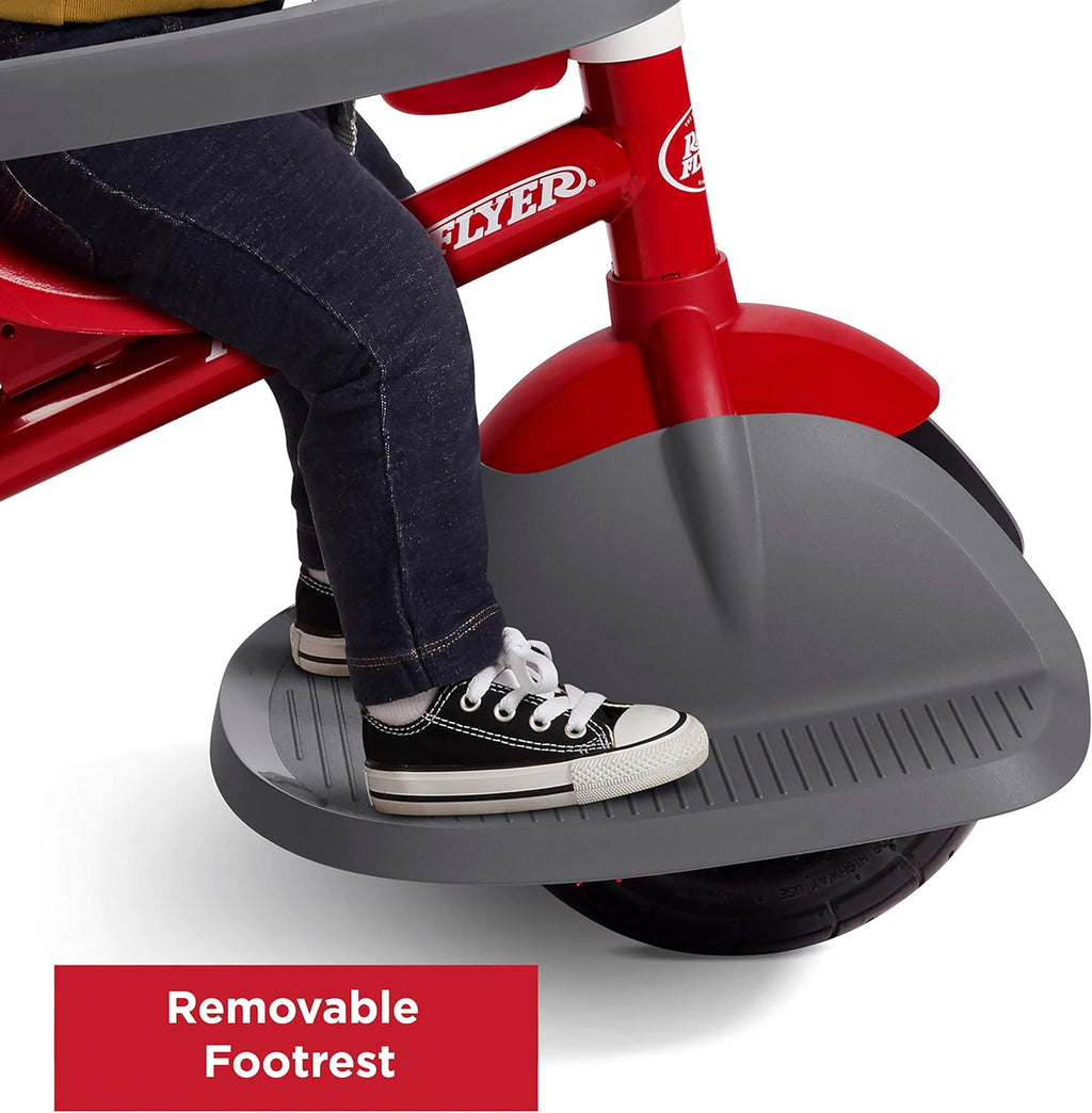 Radio Flyer Ultimate All-Terrain Stroll 'N Trike, Ages 1-5, Convertible 4-in-1 Tricycle, All-Terrain Tires, Parent Push Handle, UV Canopy, Accessories, Safety Harness, Stroller Tricycle for Toddlers