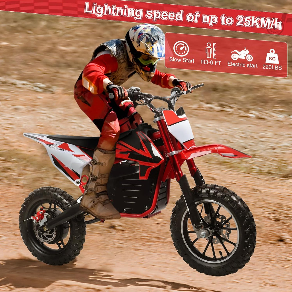 Electric Dirt Bike for Kids - Mini Motocross Off Road Motorcycle, 36V 500W Pocket Motorbike, High Speed 25KM/H, 10-Inch Wheels-Kids Electric Dirt Bike