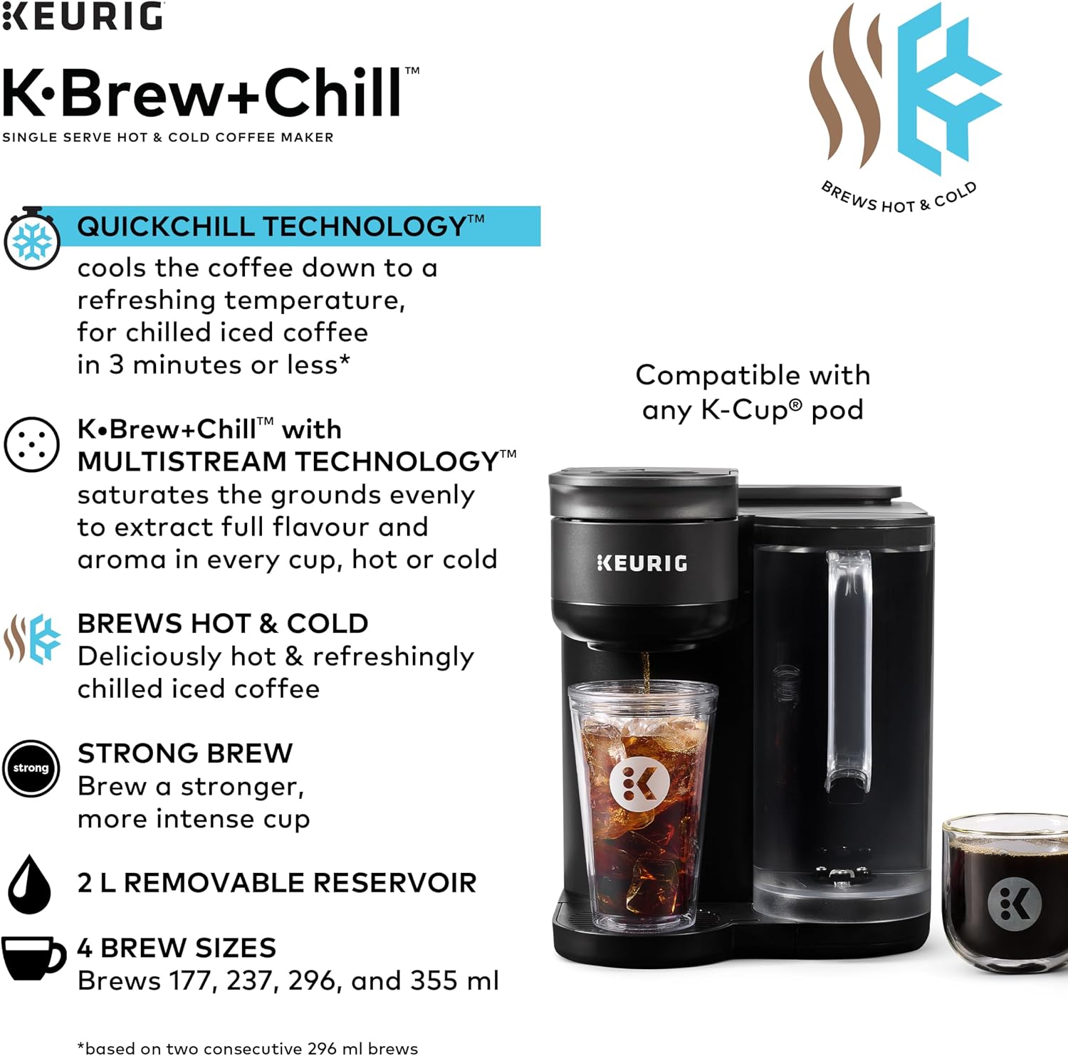 K-Brew+Chill, Single Serve Hot & Cold K-Cup Pod Coffee Maker