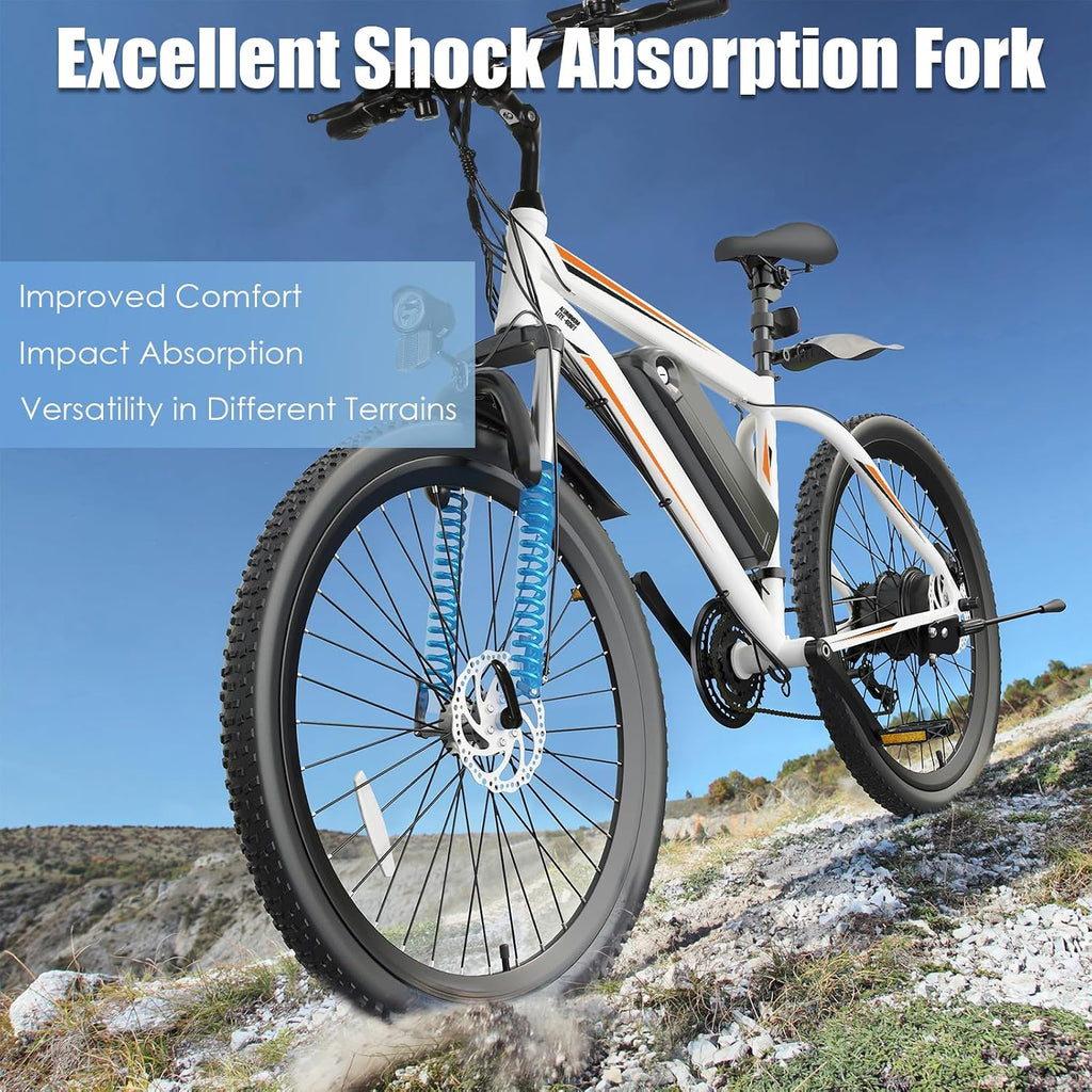 GOCIO 500W Electric Bike 26' Mountain Bicycle Adults Cruise Control Pedal Assist 48V 375Wh Battery 21-Speed E-Bike UL2849