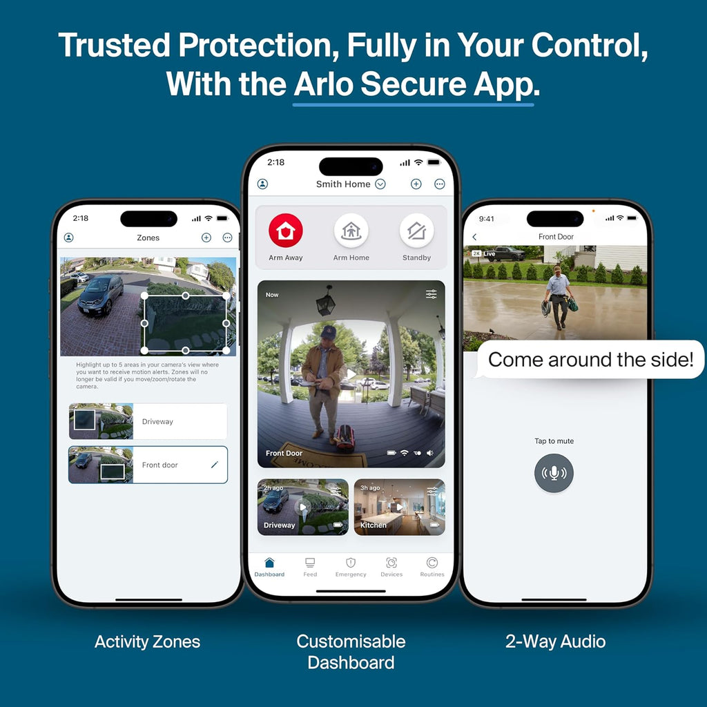 Arlo Pro Security Camera 2K HDR (6th Gen, 2025 Release) 2 Cam + 2 Solar Panels + 6 Months of Secure Plus Plan - Wireless Outdoor Camera, Battery Power, Person, Vehicle & Animal Detection, White
