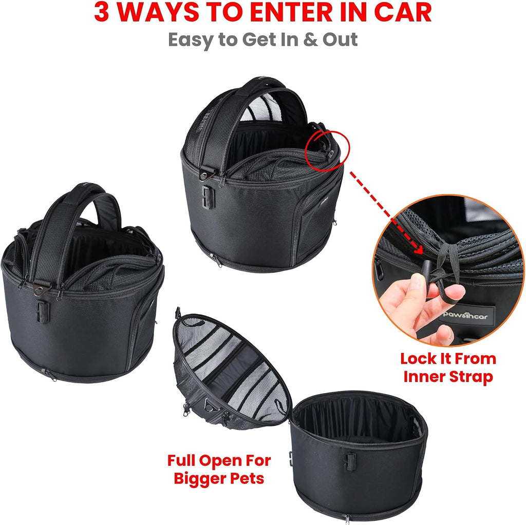 Crash-Tested Portable Small Dog Car Seat & Cat Carrier – CPS Certified for Crash Protection & Safe Pet Travel.