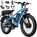 9000W Peak Dual Motor Electric Bike for Adults, 52V/48V 26' Fat Tire Full Suspension, 40-47MPH & 110 Miles, Hydraulic Brakes, UL2849