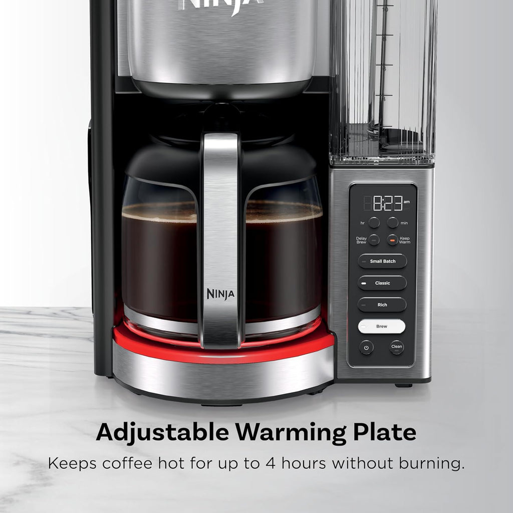 Ninja Fresh Brew™ Drip Coffee Maker | Programmable 14Cup Glass Carafe, Brew Classic & Rich, 70oz Removable Water Reservoir | Small Batch, Delay Brew, Adjustable Warming Plate | Stainless Steel | CE451