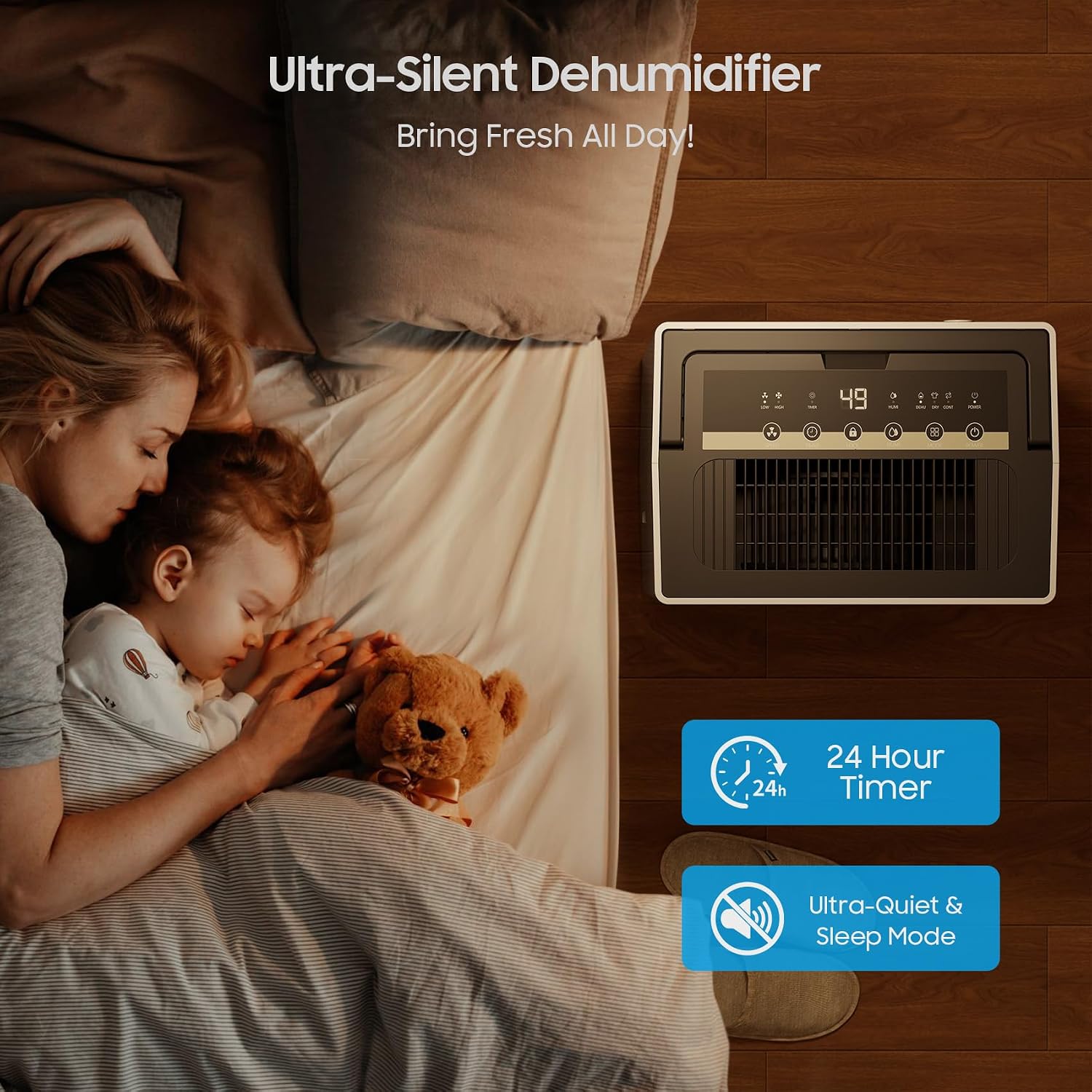 5500 Sq.Ft Energy Star Dehumidifier for Basement, 80 Pints Home Dehumidifier with Drain Hose for Large Room Crawl Space, Dehumidifiers with Smart Humidity Control, 1.32 Gal Water Tank, Auto Defrost