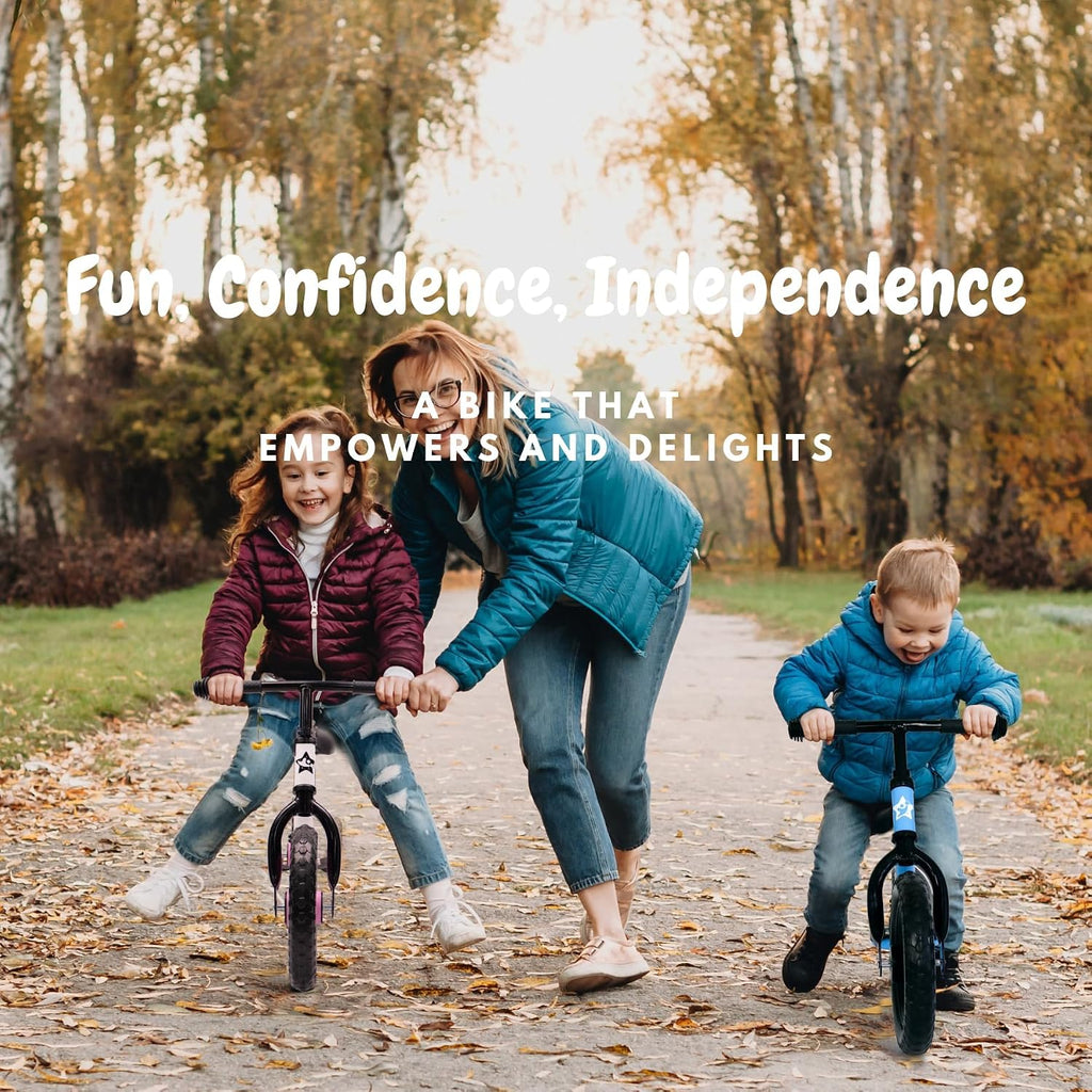 Bicystar 16 Inch Kids Balance Bike for 5-8 Year Old, No Pedals, Air Tires, Footrests, Adjustable Height for Big Boys, Girls