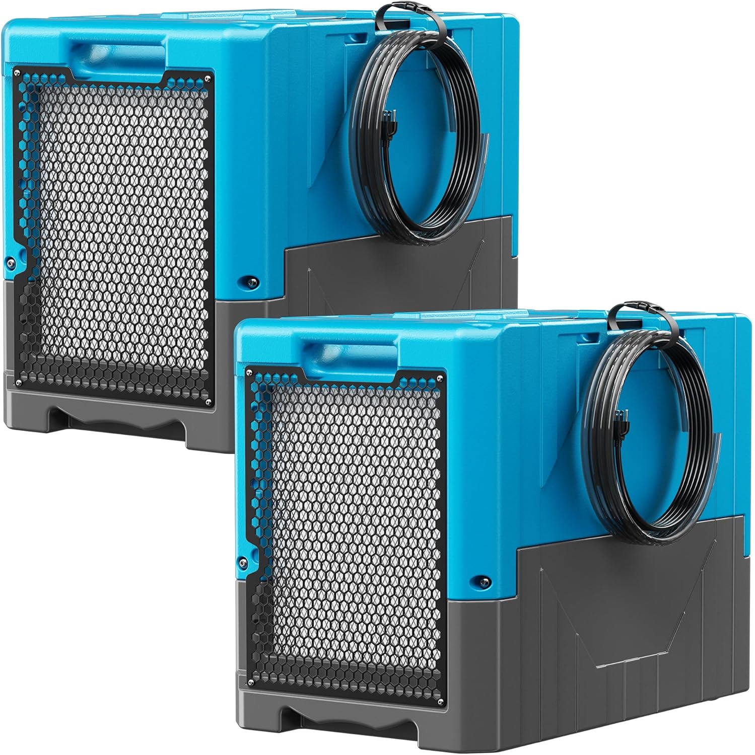 190Pints Commercial Dehumidifier for Basements with Pump Drain Hose, LGR Dehumidifiers with Wheels, Crawl Space Ddehumidifier for Basement, Warehouse and Garages Up to 6000 Sq, Blue-2026 Upgraded-2PC