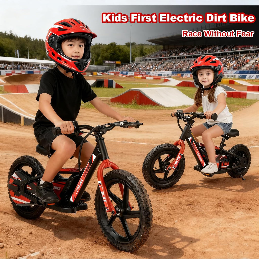 LEFELWEL Electric Balance Bike for Kids Ages 3-5/4-8, Adjustable Speed and Long Range, Lightweight and Durable, Safety Handbrake, Electric Dirt Bike Ebike for Kids