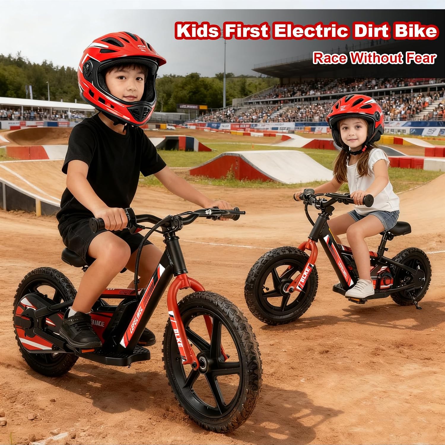 LEFELWEL Electric Balance Bike for Kids Ages 3-5/4-8, Adjustable Speed and Long Range, Lightweight and Durable, Safety Handbrake, Electric Dirt Bike Ebike for Kids