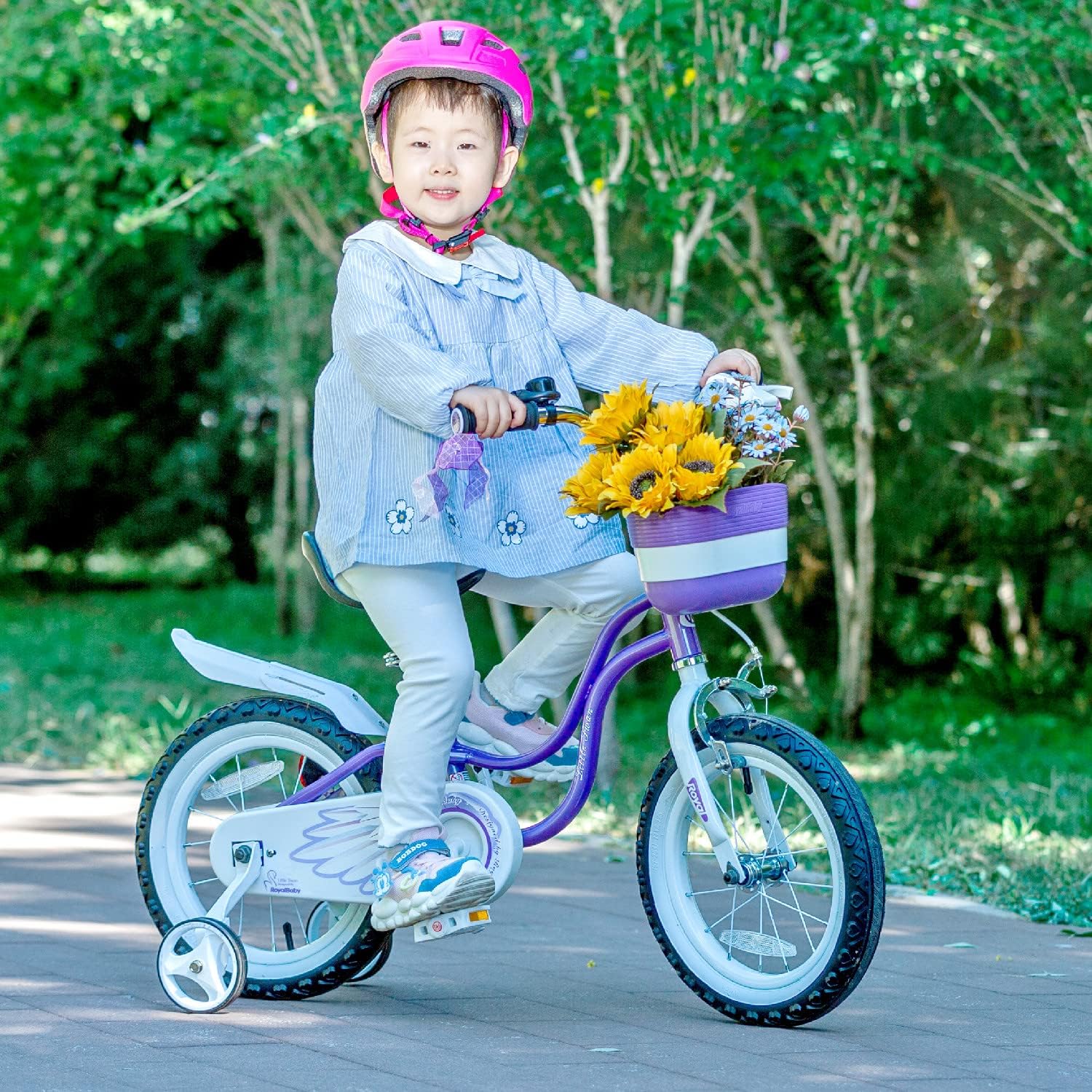 Royalbaby Princess Girls Kids Bike 12 14 16 18 20 Inch Children Bicycle with Basket for Age 3-12 Years