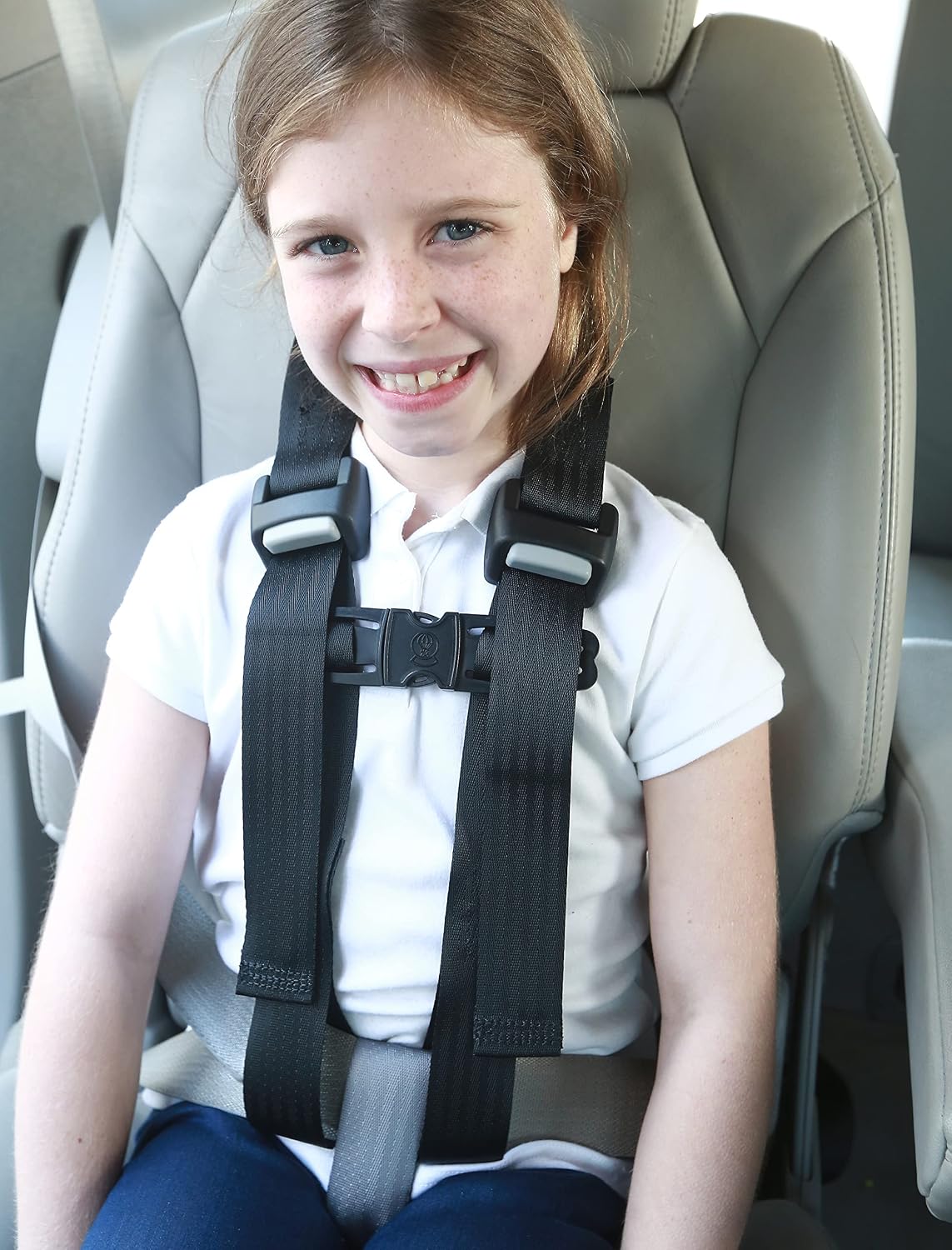 EZ-ON Products Durable 43YC. One Size Fits Most. Converts Personal Vehicle Lap or Lap/Shoulder Seatbelts Into a 5-Point Securement. User-Friendly Vest. No Mount Needed. Meets NHTSA Regulation.