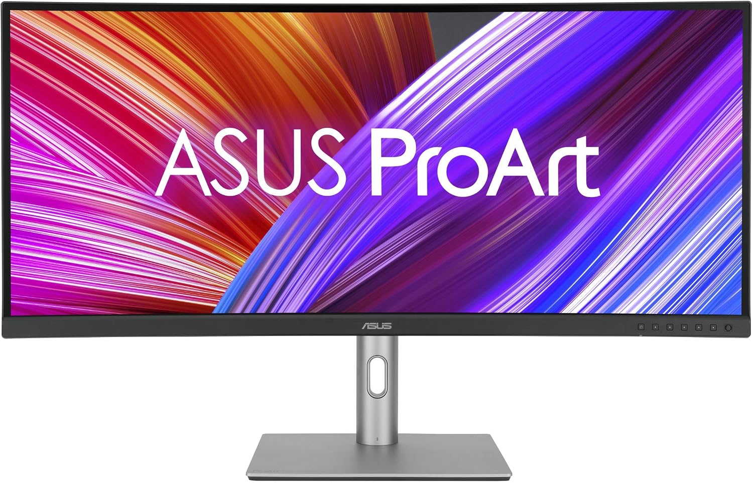 ASUS ProArt Display 34' Ultrawide Curved Professional HDR Monitor (PA34VCNV) - IPS, 21:9 3440 x 1440, 3800R Curve, 100% sRGB/Rec709, ΔE<2, Calman Verified, USB-C Docking PD 96W, RJ45, 3 Year Warranty