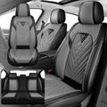 Fit for 97% of Mitsubishi Seat Covers, Fashion Sport Seat Cover with Waterproof Leather, Airbag Safe Design Seat Protector (5 Full Seat Standard, Black Gray)