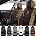 Car Seat Covers for Chrysler Pacifica 2004-2026, Waterproof Nappa Leather Front Seat Cover, Anti-Slip and Comfortable Automotive Seat Protector&Accessories(Brown Coffee)