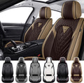 Car Seat Covers for Audi Q7 2007-2026, Waterproof Nappa Leather Front Seat Cover, Anti-Slip and Comfortable Automotive Seat Protector&Accessories(Brown Coffee)