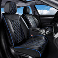 Huidasource Car Seat Covers Front Seats, Leather Front Seat Covers, Truck Seat Covers Universal Fit Front Seat, Airbag Compatible, for Most Cars, Vans, Trucks, SUVs(Front Pair/Black&Blue)