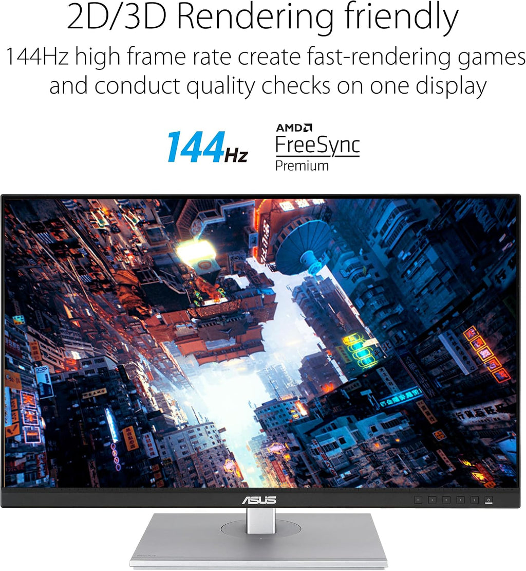 ASUS ProArt Display 27' 1440P Professional Monitor (PA278CGV) - IPS, QHD (2560 x 1440), 144Hz, 95% DCI-P3, ΔE < 2, Calman Verified, USB-C PD 90W, FreeSync Premium, DisplayHDR 400, Height Adjustable