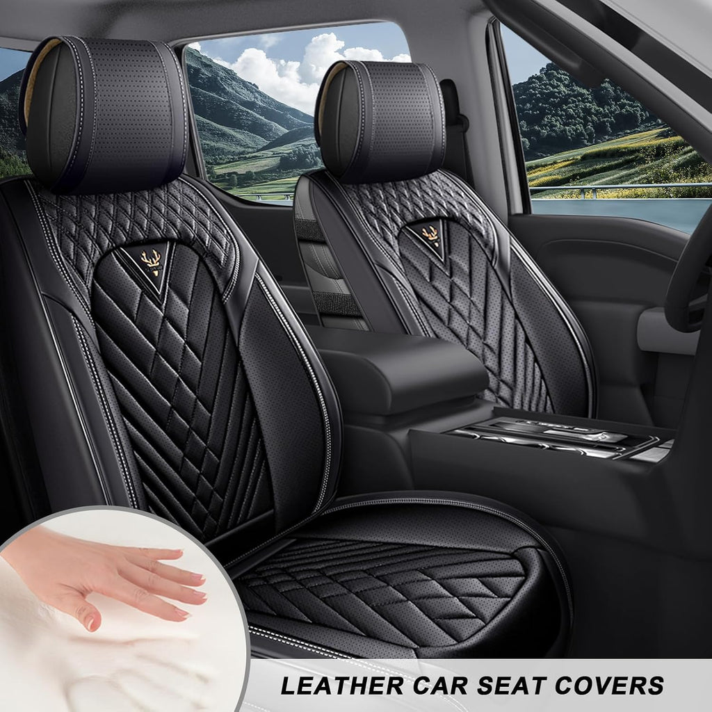 Dodge Ram Truck Seat Covers Custom for 2002-2026 1500 2002-2026 2500/3500 Crew Double Mega Quad Cab Bighorn Laramie Tradesman Classic Full Set Seat Covers Protectors(Standard 5 Seats/Black)