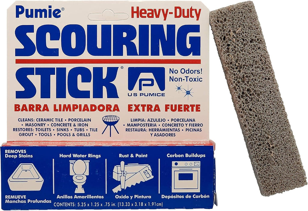 PUMIE Pumice Scouring Stick for Cleaning Toilet Rings Stain & Hard Water Rings, Extra Strong Heavy Duty Pumice Stone for Toilet Cleaning, Rust, Grills, Tough Bathroom, Ovens, Pools & Tubs - Pack of 60