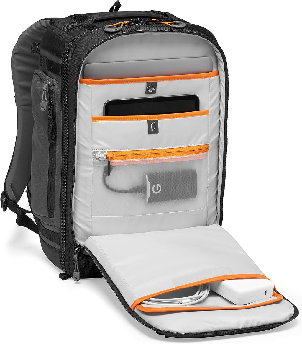 Lowepro Pro Trekker BP 350 AW II,Outdoor Camera Bag,Camera Backpack with Recycled Fabric,Fits 15' Laptop or Tablet,MaxFit Dividers,Weatherproof Cover, Mirrorless or DSLR Camera Case,Black or Dark Grey