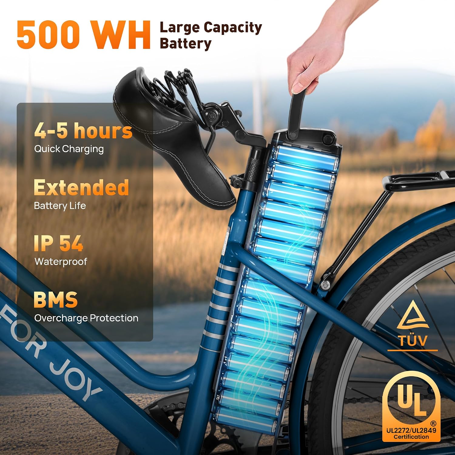 26' Electric Bike,1000W Peak City Cruiser Ebikes,20MPH 70Miles Step Thru Electric Bicycle with 48V Removable Battery,Detachable Foldable Basket,Rear Rack(TUV & UL2849)