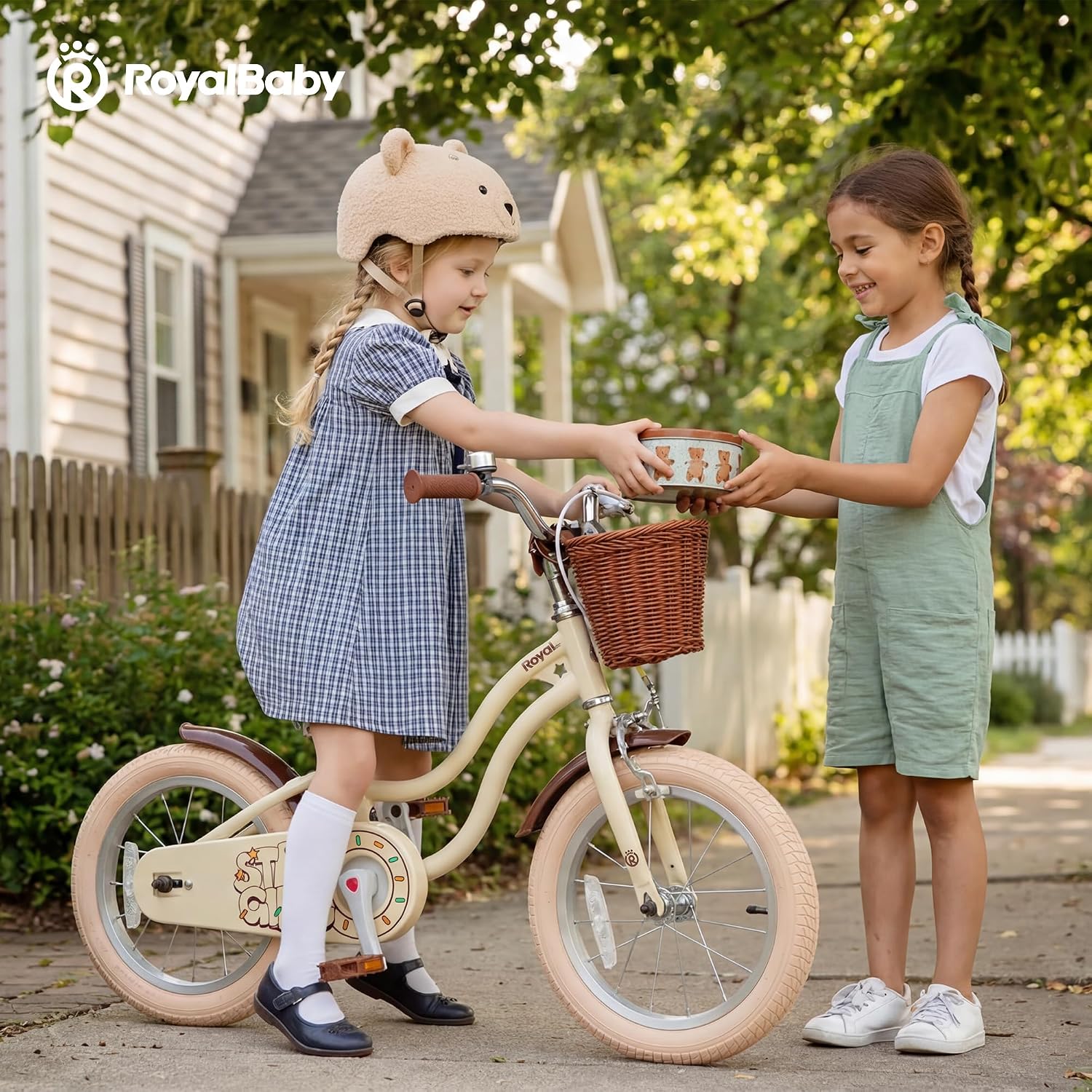 RoyalBaby Girls Bike, Stargirl EZ Kids Bike Balance and Pedal Bicycle with Basket and Dual Handbrake, 12 14 16 18 Inch Toddlers to Big Kids 3-8 Years, Multiple Colors