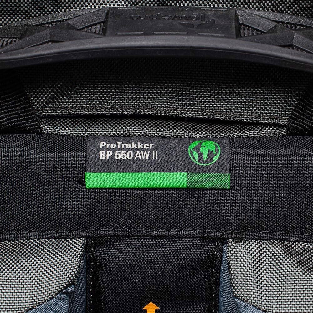 Lowepro Pro Trekker BP 550 AW II,Outdoor Camera Bag,Camera Backpack with Recycled Fabric,Fits 15'Laptop or Tablet,MaxFit Dividers,Weatherproof Cover,Mirrorless or DSLR Camera Case,Black or Dark Grey