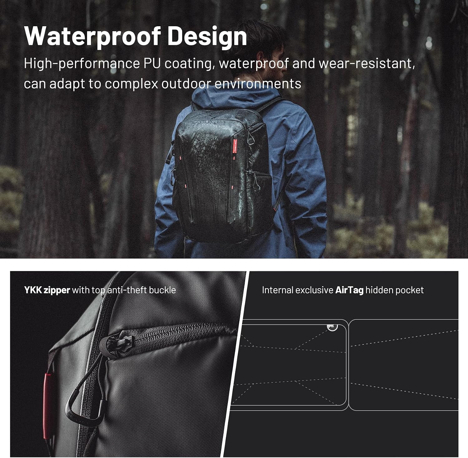 PGYTECH OneMo Lite Camera Backpack 22L for DJI, Sony, Canon, Nikon, OSMO Action/Pocket, DSLR/SLR Mirrorless, Camera Tripod Photographer Bag Gift, Camera Pack Black, Weekend Bag
