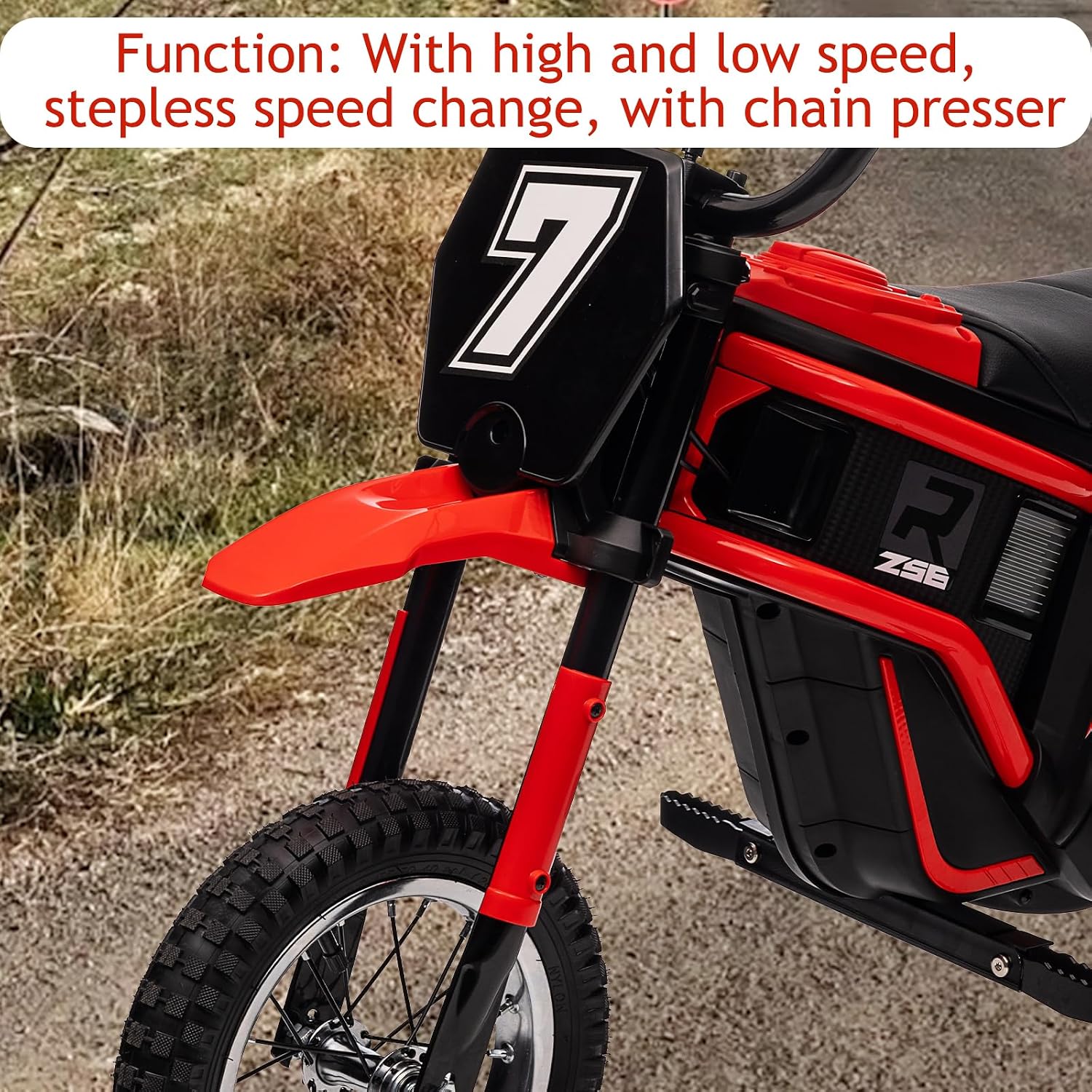 24V 350W Electric Dirt Bike for Kids – 3-Speed Modes, 14.29MPH Max Speed, ASTM-Certified Safe Motorcycle with Shockproof Suspension, Best Gift for Boys & Girls